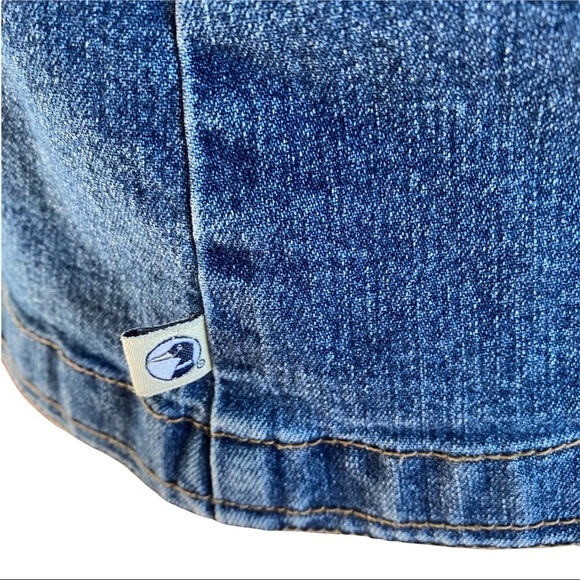 Duck Head Medium Wash Light Fading 4-Pocketed Button Front Jean Jacket Junior XL - Picture 4 of 9